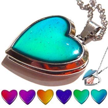 Mood Changing Heart Pendant Charm Photo Locket Necklace All Products