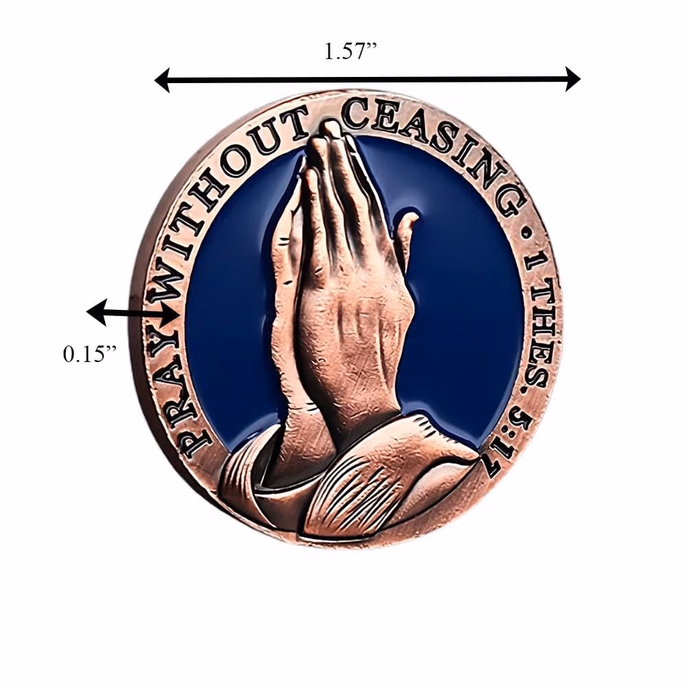 Pray Without Ceasing 1 Thessalonians 5:17 Christian Jesus Blessing Coin All Products 6
