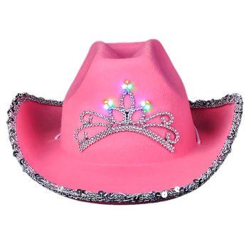 Child Size LED Pink Western Hat Pack of 24 All Products