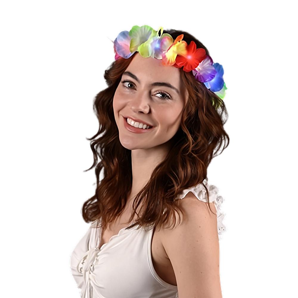 Tropical Flower Crown Lei Headband Rainbow All Products