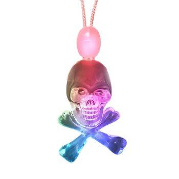 Light Up Acrylic Pirate Skull and Crossbones Charm Necklace All Products