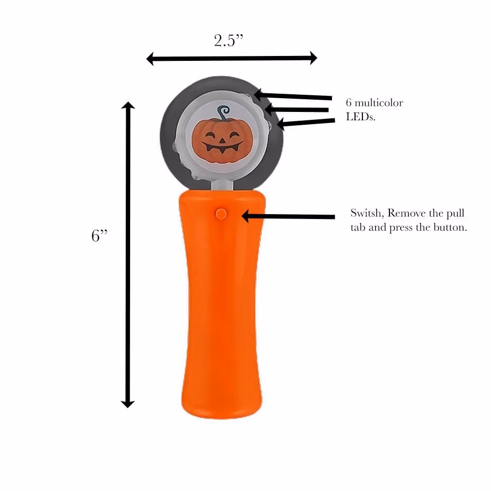 Light Up Mini Super Spinning Pumpkin Multicolor Wand All Products 5