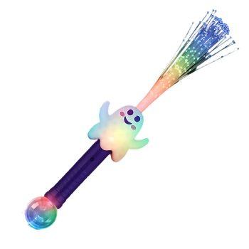 Light Up Multicolored Fiber Optic Ghost Wand with Crystal Ball All Products