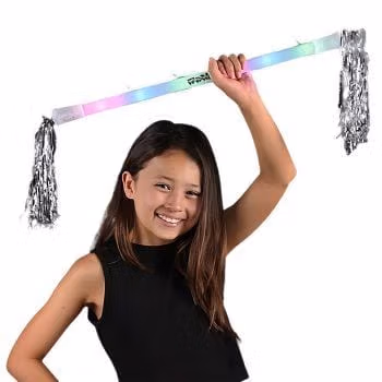 Light Up Twirling Baton Wand with Silver Tinsel All Products 3