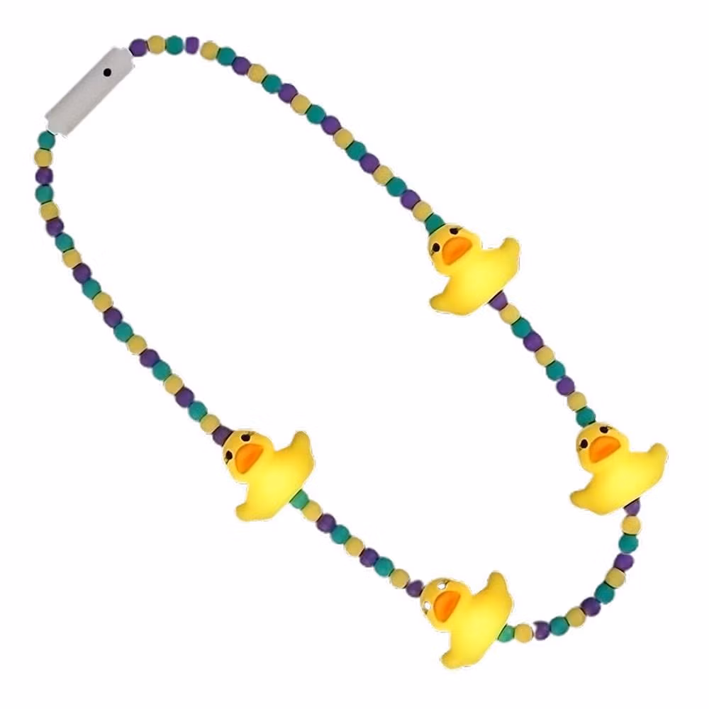 Light Up Squeezable Rubber Duck Charms Beaded Necklace All Products 5