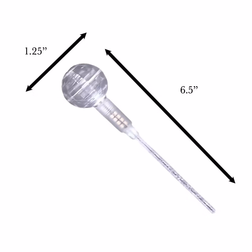 White Cocktail Light Up Projecting Disco Ball Swizzle Stick Drink Stirrer 4th of July 4