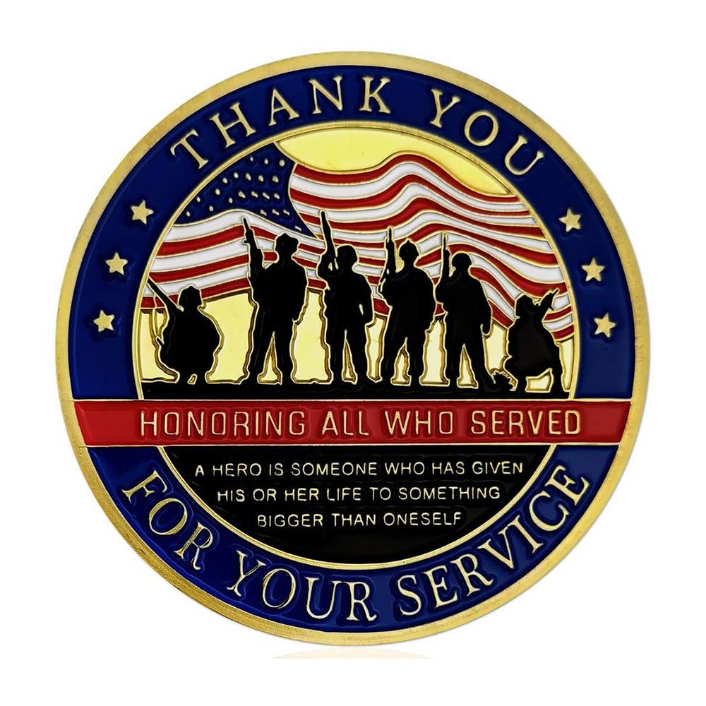 Thank you for Your Service Honor the Veterans Gold Plated Appreciation Coin All Products