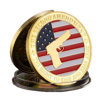 USA The Second Amendment Military Guns Gold Plated Challenge Coin All Products