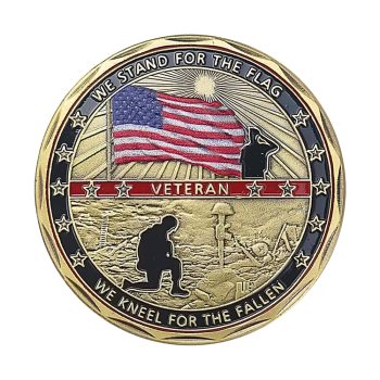 We Stand for the Flag We Kneel for the Fallen Commemorative Veteran Tribute Gold Plated Coin All Products