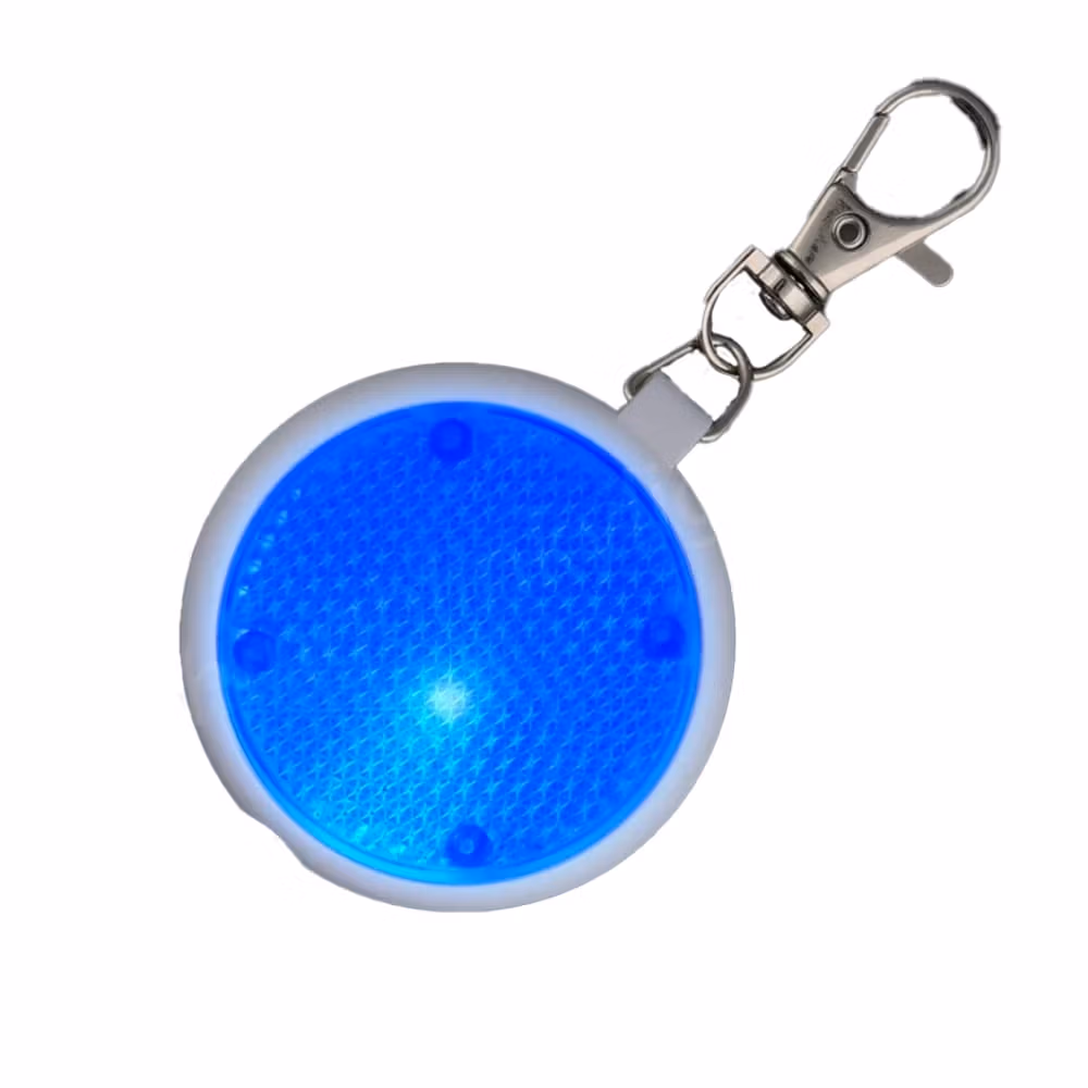 Blue Round Personal Safety Emergency Keychain Set Flashlight Blinkers All Products 3