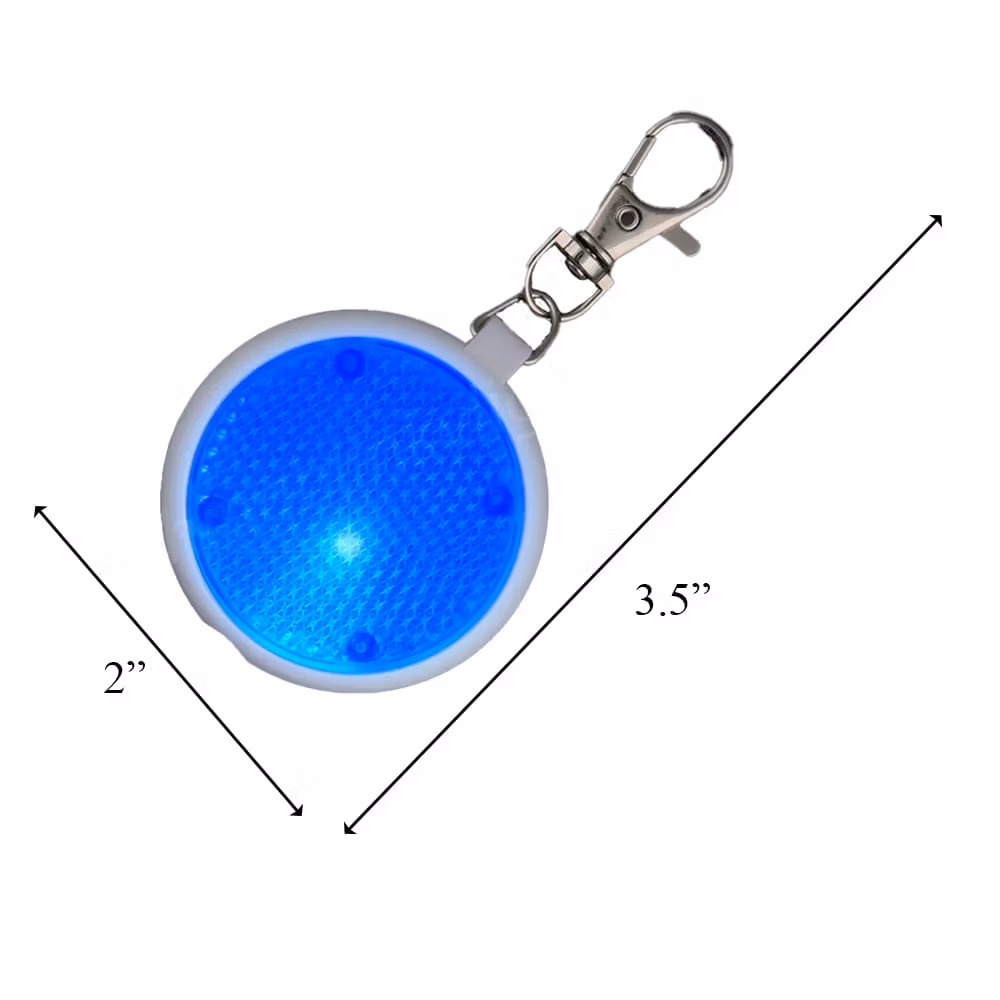 Blue Round Personal Safety Emergency Keychain Set Flashlight Blinkers All Products 4