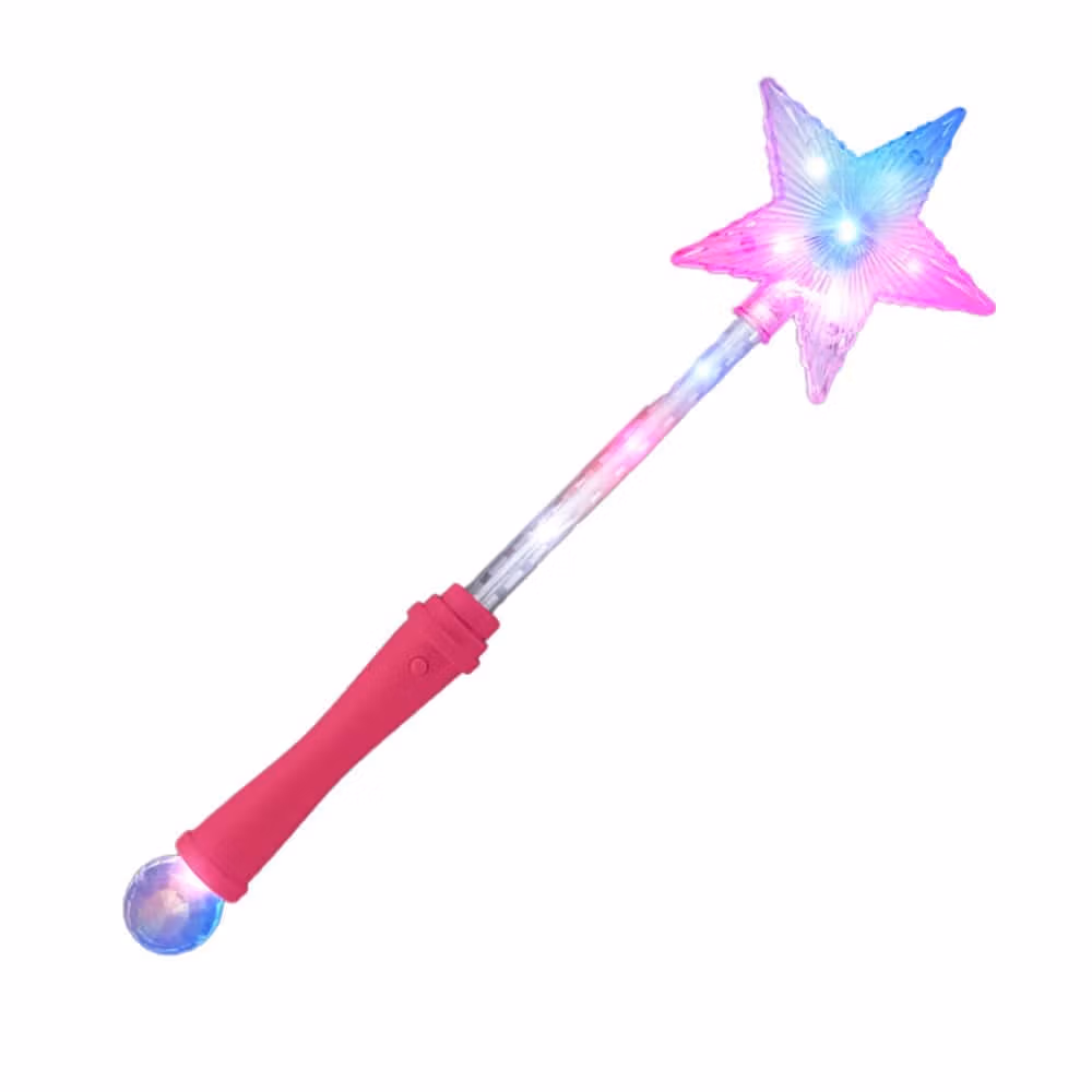 Crystal Star Wand with Opaque Pink Handle 2 Inch Glow Sticks 3