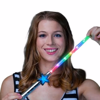 Light Up Blue Star Wand 2 Inch Glow Sticks 3
