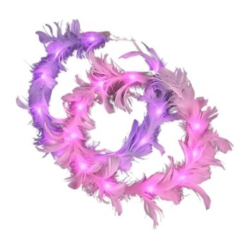 Light Up Feather Crowns Assortment Bundle of Pink and Purple All Products