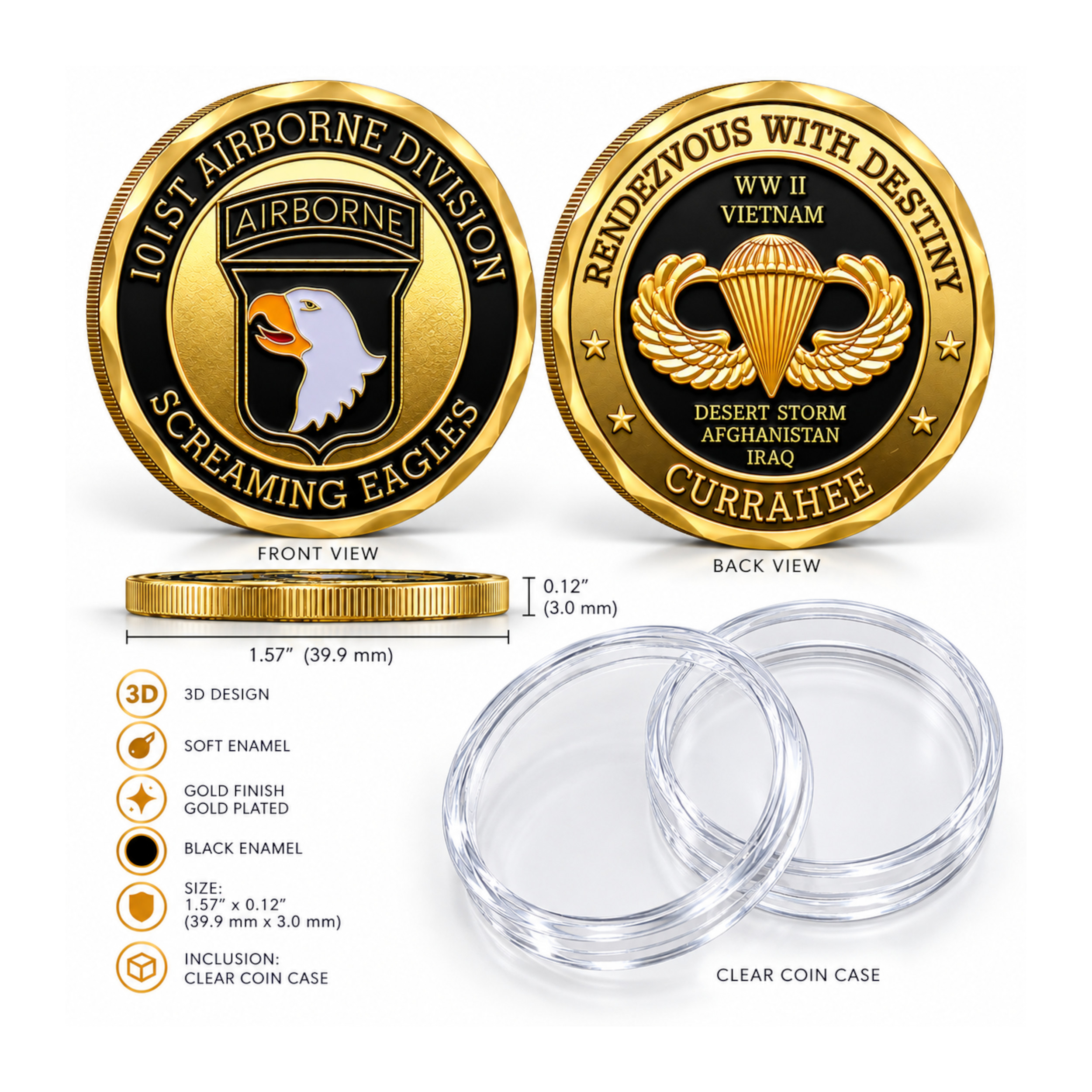 101st Airborne Division Screaming Eagles US Military Commemorative Gold Coin All Products 101st Airborne Division Screaming Eagles US Military Commemorative Gold Coin All Products 3