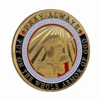 Brave Knight Edition Put on the Whole Armor of God Christian Gold Plated Coin Christian and Religious Coins