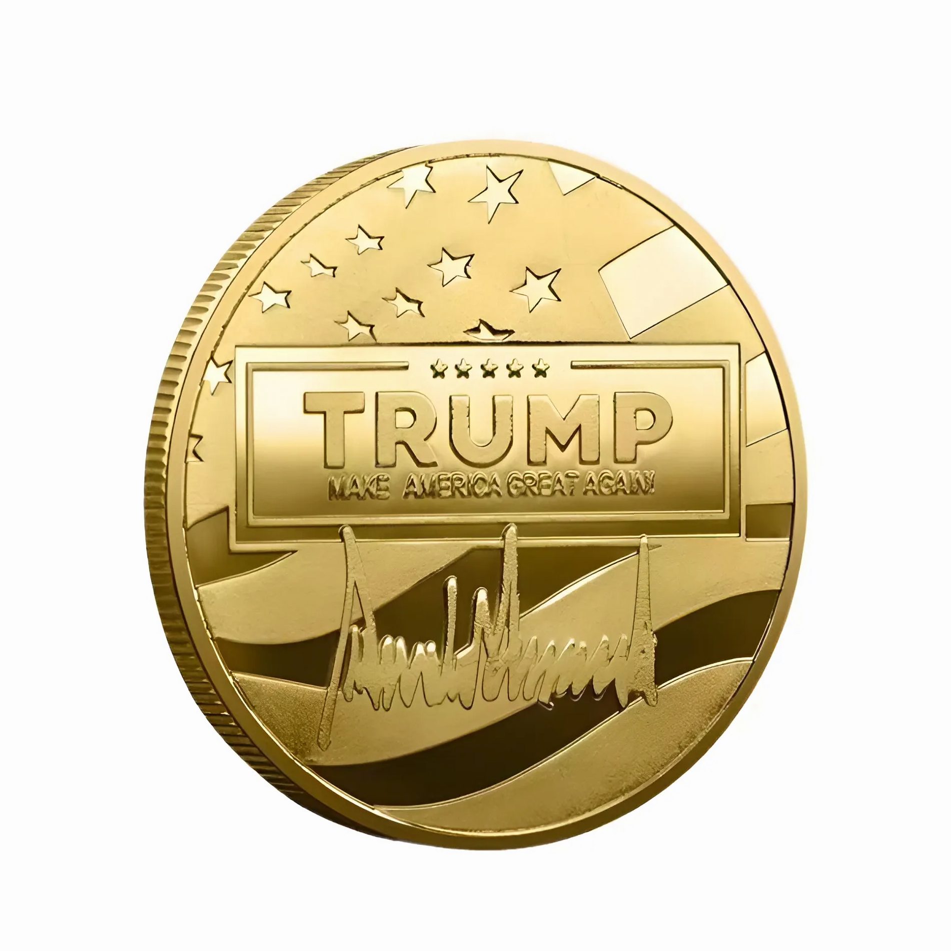 Battle Cry MAGA Donald Trump Rally Commemorative Gold Plated Coin All Products 5