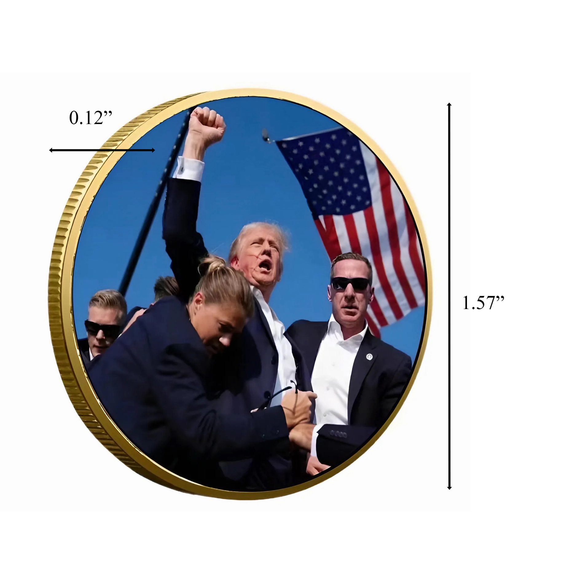 Battle Cry MAGA Donald Trump Rally Commemorative Gold Plated Coin All Products 6