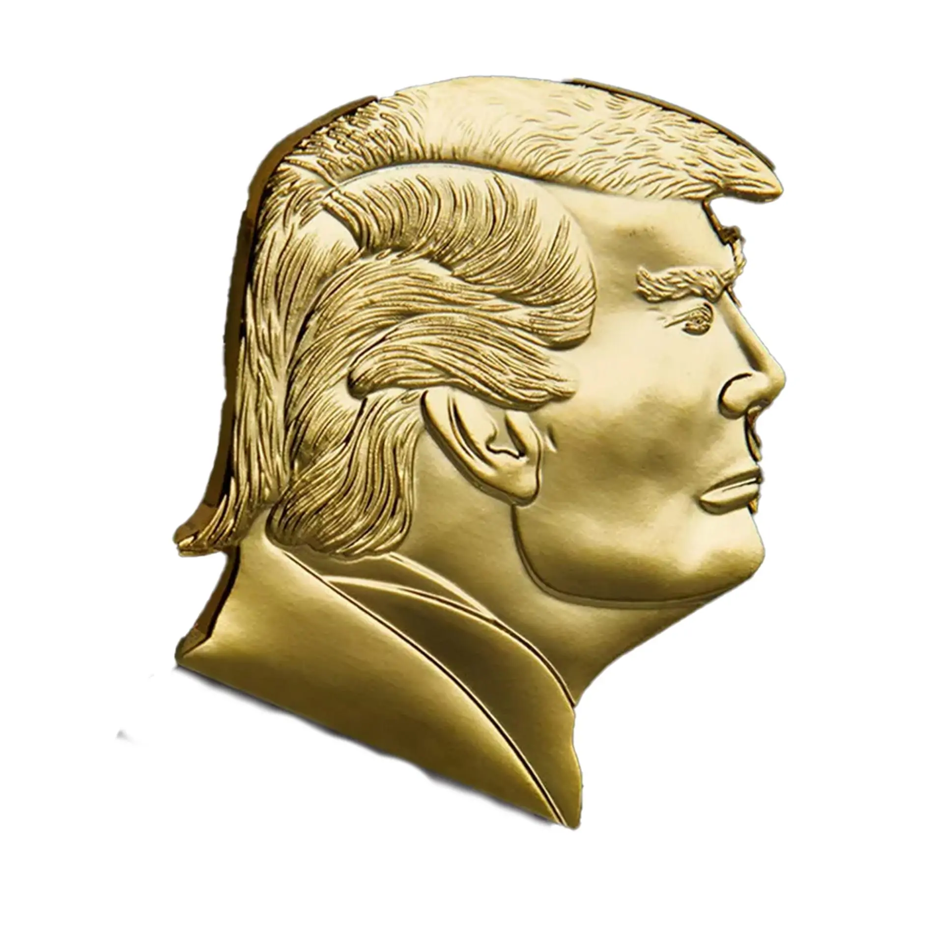 Donald Trump Head Patriotic Sculpture MAGA Commemorative Gold Plated Coin All Products 3