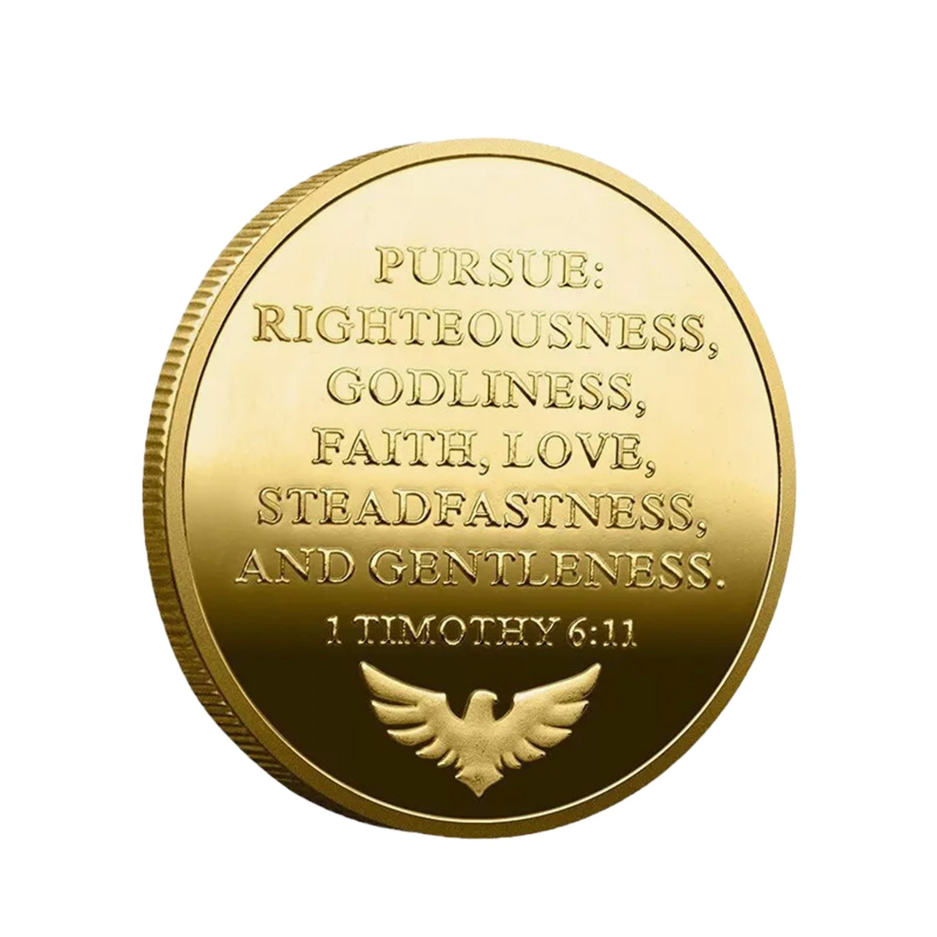 Fight the Good Fight of Faith 1 Timothy 6:12 Christian Gold Plated Coin All Products 5