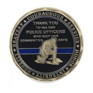 Law Enforcement Police Values Thank You Challenge Gold Plated Coin