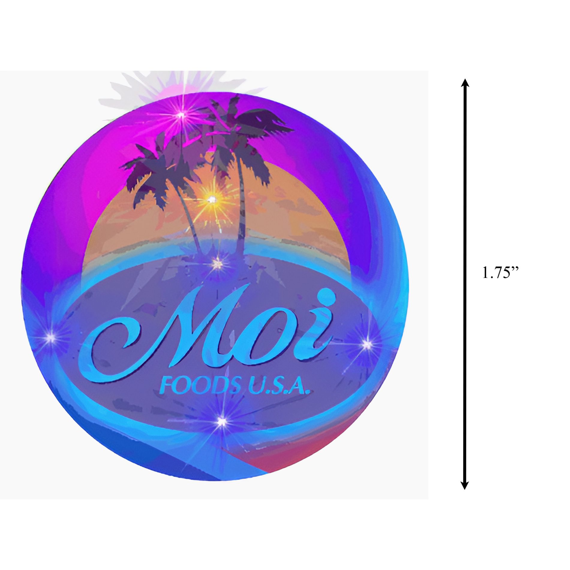 Palm Trees in the Sunset Flashing Body Light Lapel Pin with Logo All Body Lights and Blinkees 5