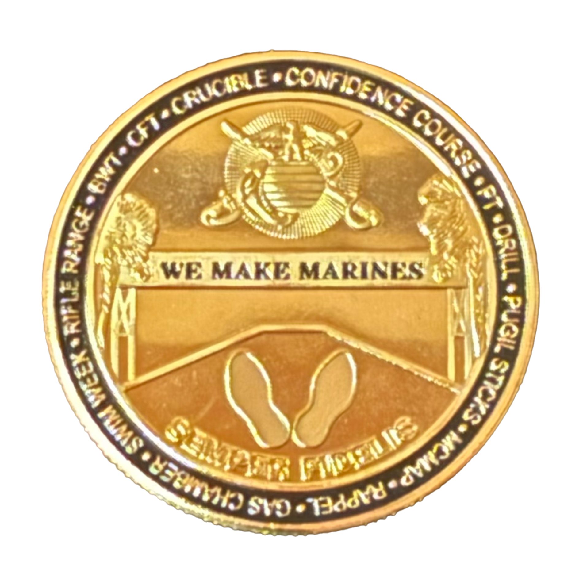 Marine Corps Recruit Depot MCRD Parris Island Challenge Gold Plated Coin All Products 4