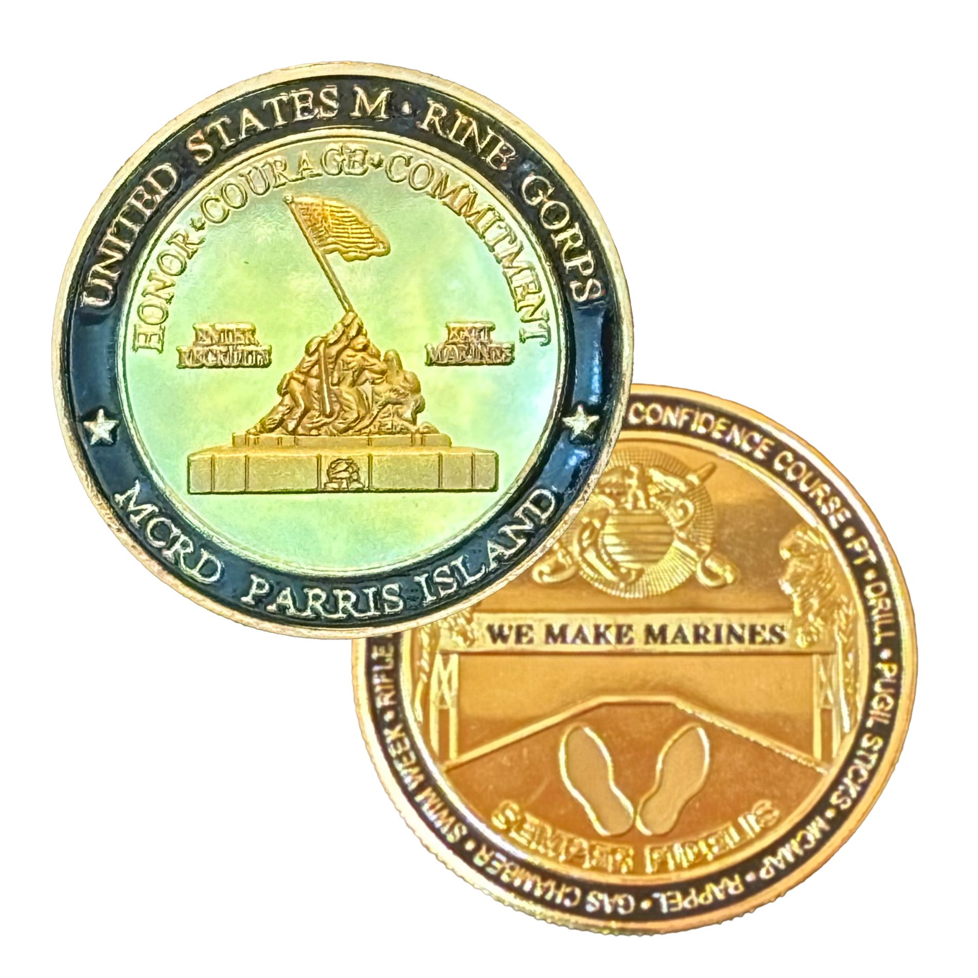 Marine Corps Recruit Depot MCRD Parris Island Challenge Gold Plated Coin All Products 6