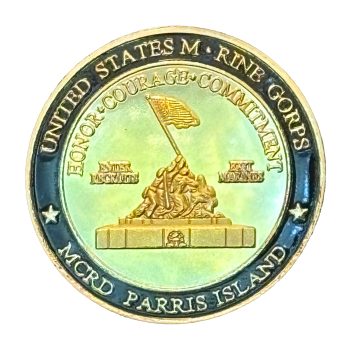 Marine Corps Recruit Depot MCRD Parris Island Challenge Gold Plated Coin All Products