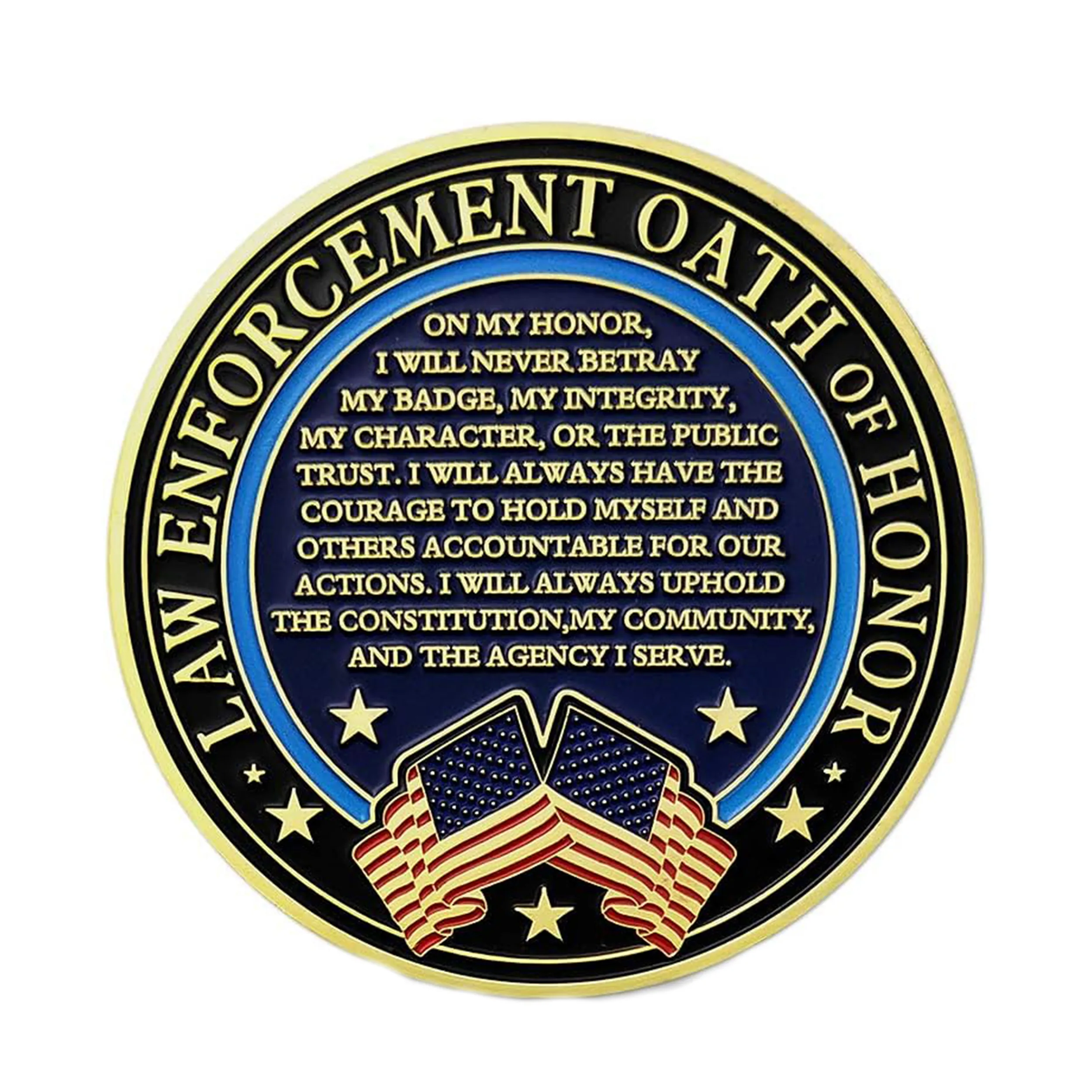 Sheriff Thin Blue Line Law Enforcement Prayer Police Challenge Gold Plated Coin All Products 3