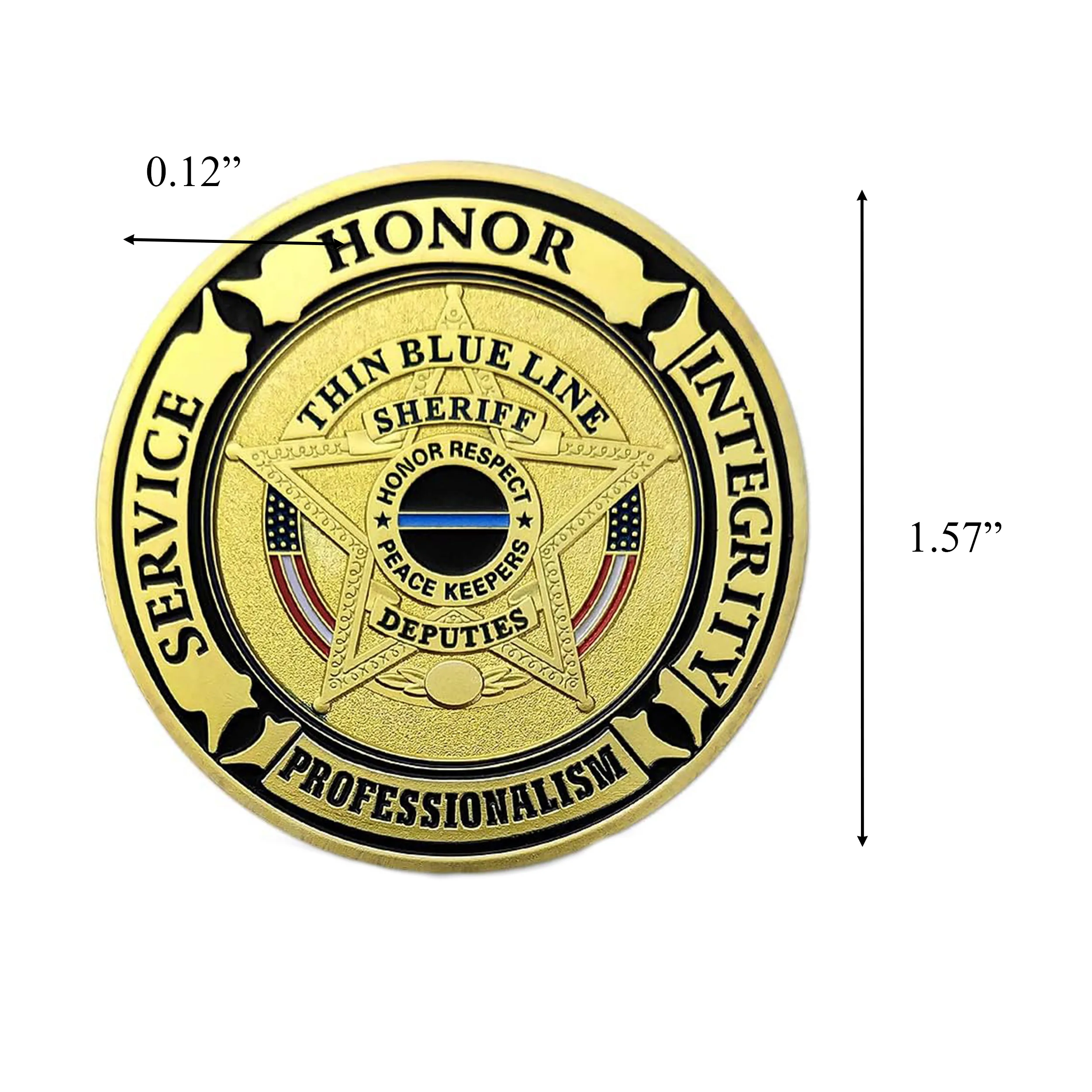Sheriff Thin Blue Line Law Enforcement Prayer Police Challenge Gold Plated Coin All Products 2