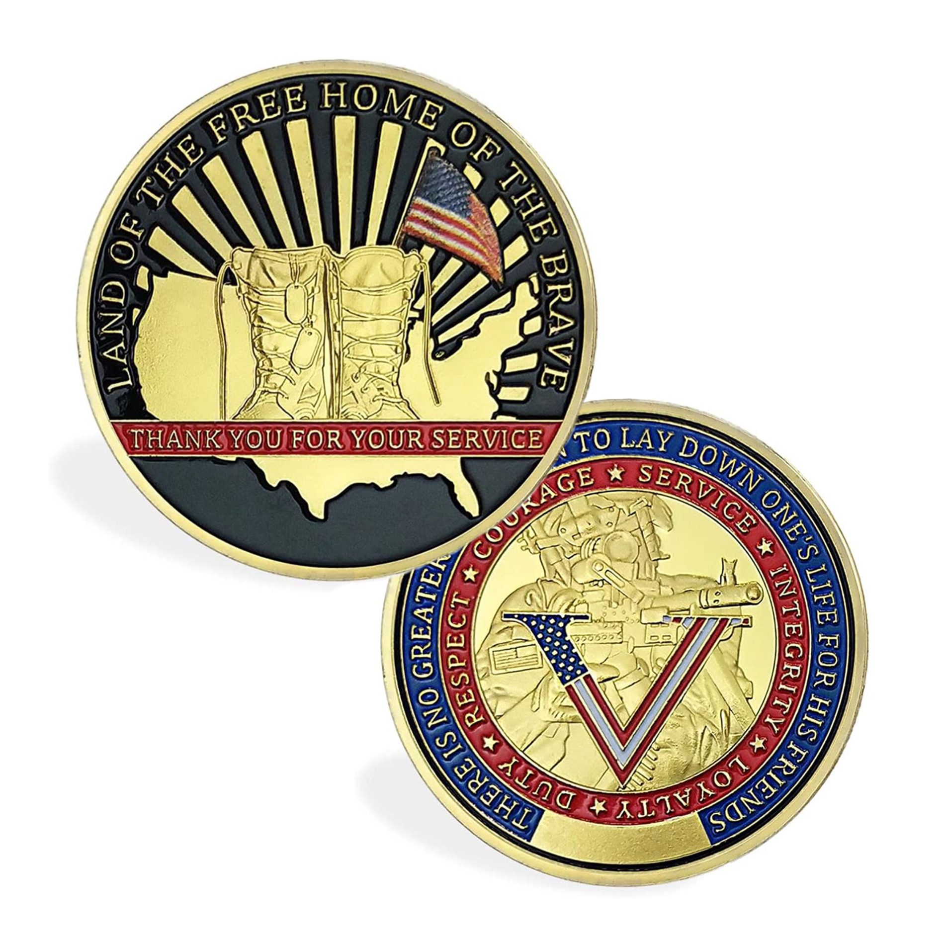 Thank You for Your Service US Army Veteran Gold Plated Coin All Products 6