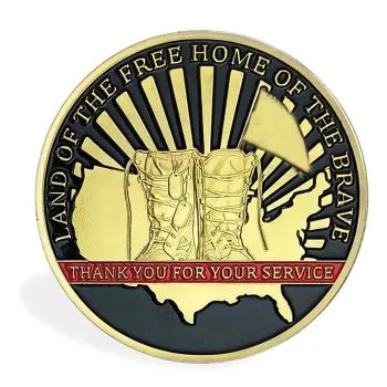 Thank You for Your Service US Army Veteran Gold Plated Coin Army Coins