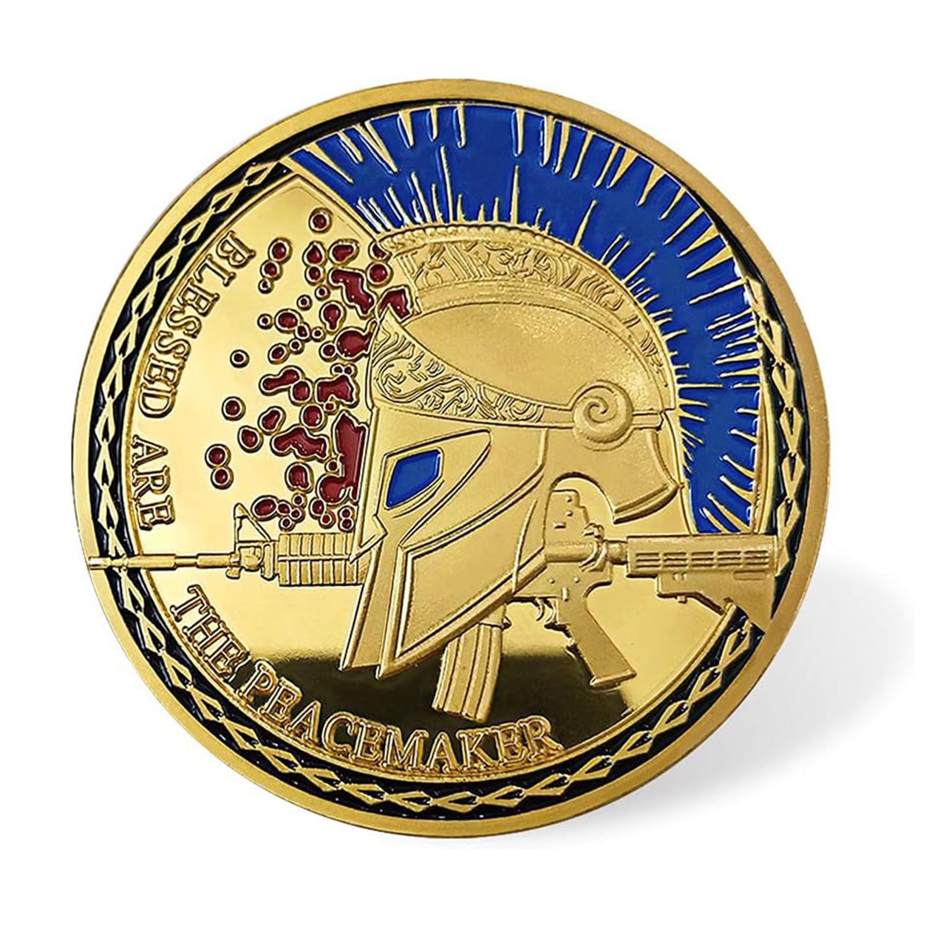 United States Police Thin Blue Line Prayer Warrior Gold Plated Coin All Products 3