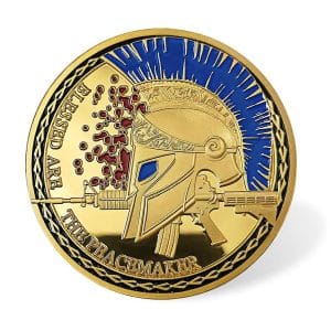United States Police Thin Blue Line Prayer Warrior Gold Plated Coin