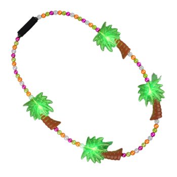 Light Up Beaded Huge Palm Trees Charms Necklace All Products