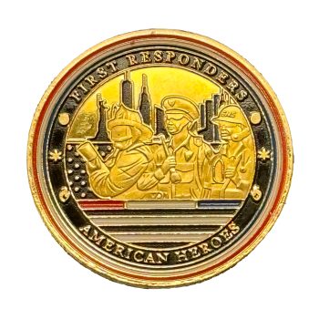 Police First Responders American Heroes Gold Plated Coin Challenge Coins