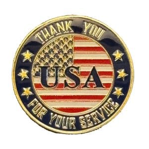 Patriotic USA Flag Thank You for Your Service Commemorative Gold Plated Coin All Products