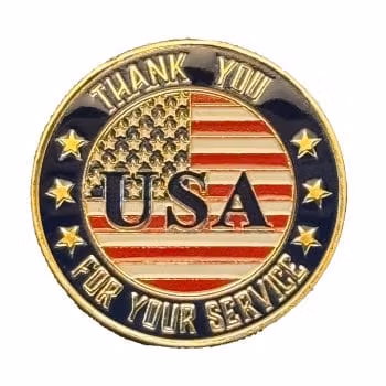 Patriotic USA Flag Thank You for Your Service Commemorative Gold Plated Coin All Products