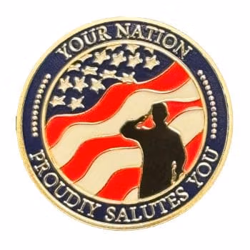 Your Nation Proudly Salutes You Veterans Commemorative Gold Plated Coin All Products