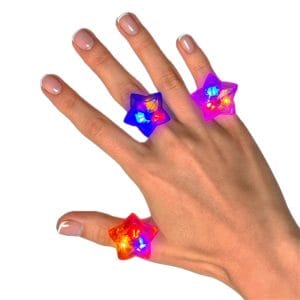 Assorted 1 pack of 24 Star Shaped Gem Rings