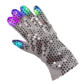 Light Up Multicolor Jacko Thriller Beat It Billie Jean Right Hand Sequin Glove Pack of 12 All Products