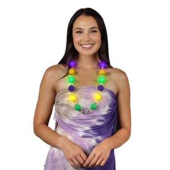Light Up Party Balls Mardi Gras Beaded Festival Necklace All Products 3