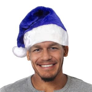 Royal Blue Stylish Fluffy Fur Christmas Plush Santa Hat 1 Case of 72 pcs All Products