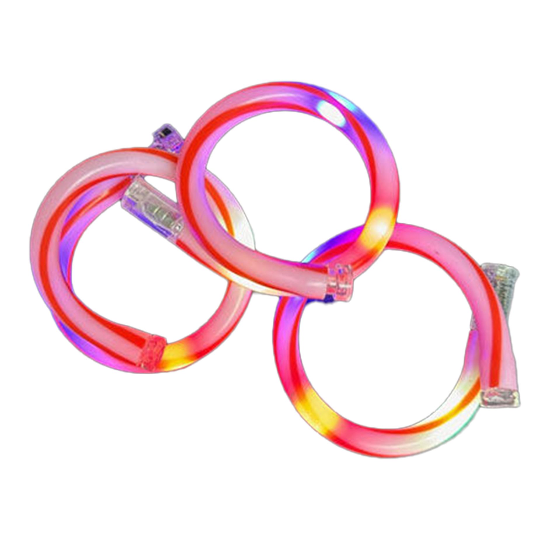 Light Up Christmas Candy Cane Tube Bracelet with Multicolor LEDs All Products 4