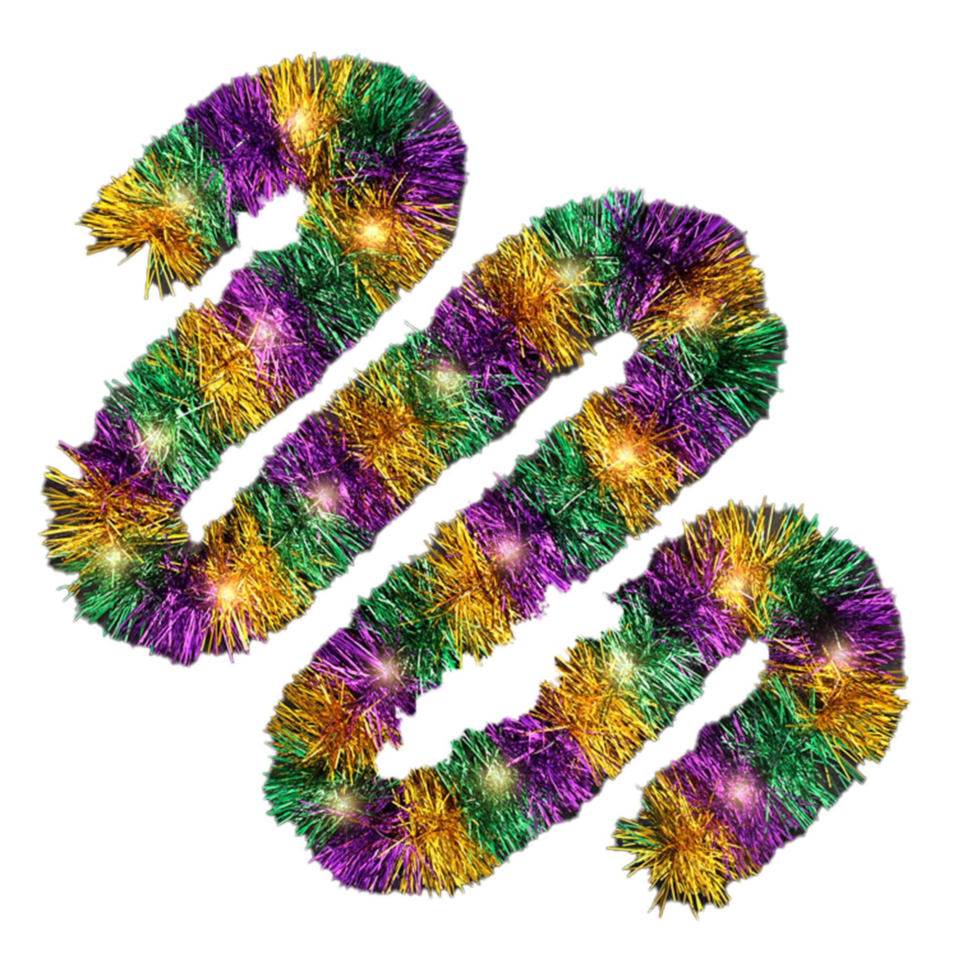 Mardi Gras Light Up Sparkle Queen Tinsel Boa with Warm White LEDs All Products 3