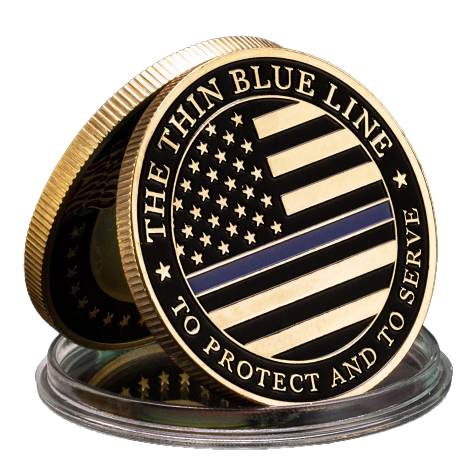 The Thin Blue Line United States Police Officer Badge Commemorative Coin All Products 8