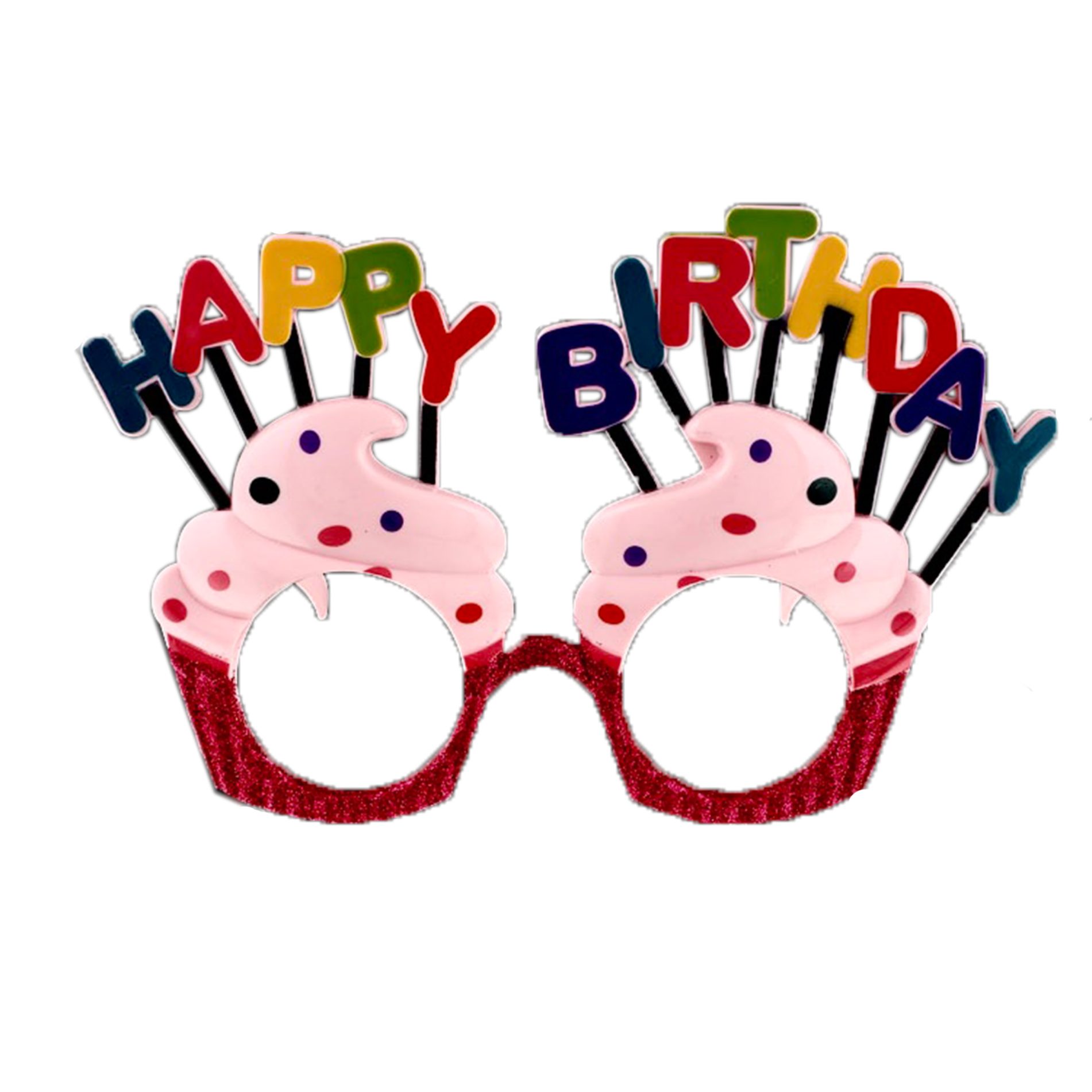 Unlit Happy Birthday Glitter Cupcake Party Eyeglasses All Products 4