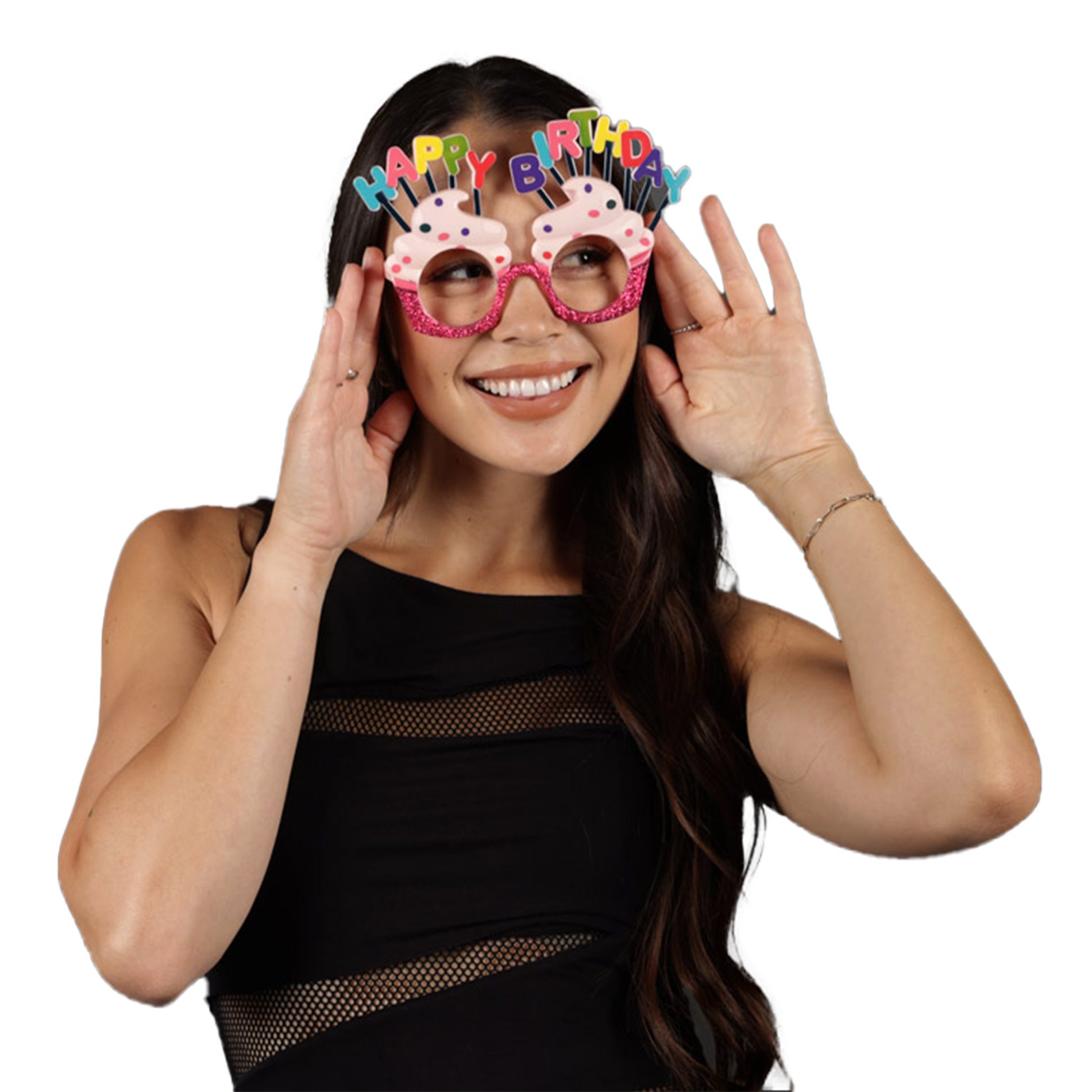 Unlit Happy Birthday Glitter Cupcake Party Eyeglasses All Products 3