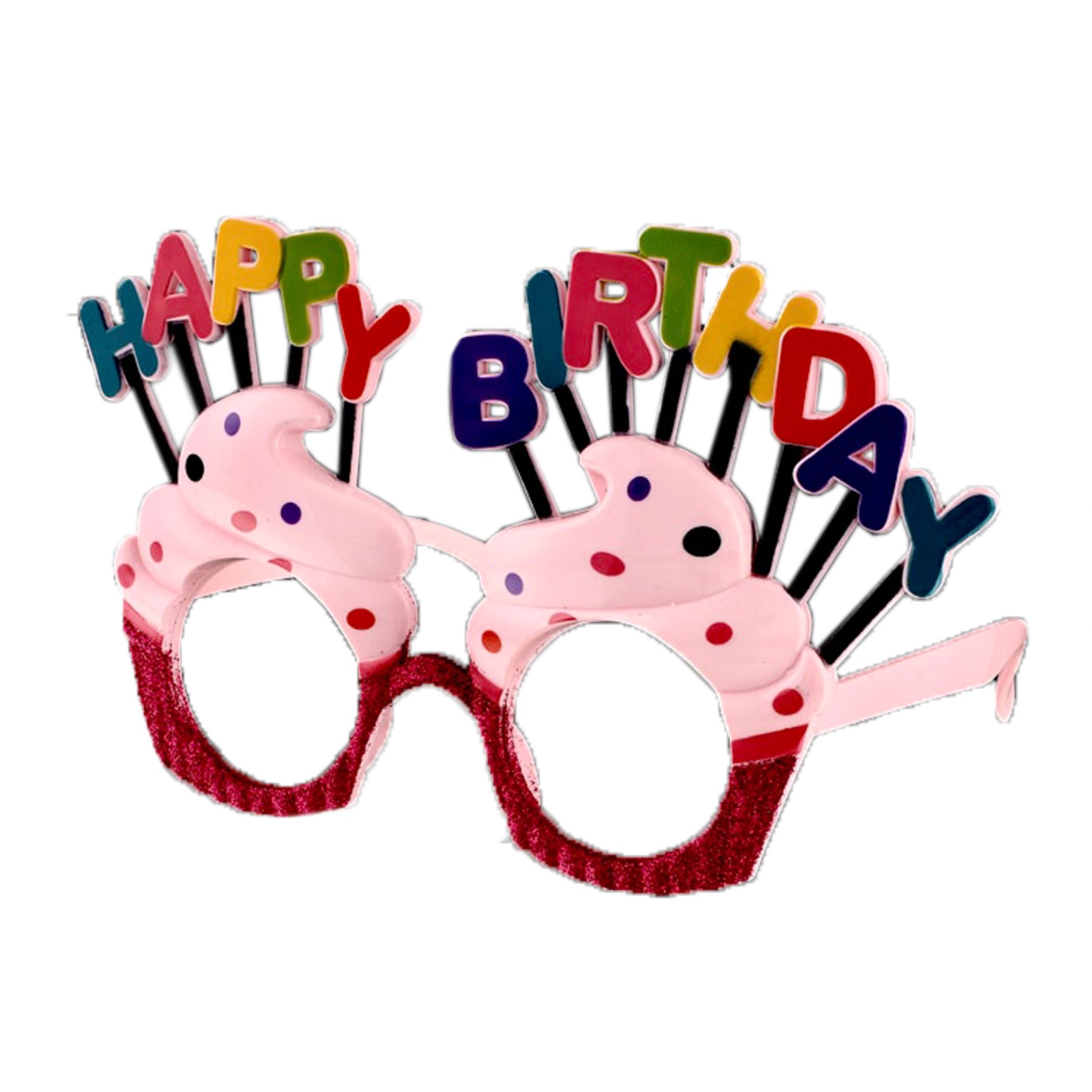 Unlit Happy Birthday Glitter Cupcake Party Eyeglasses All Products 7